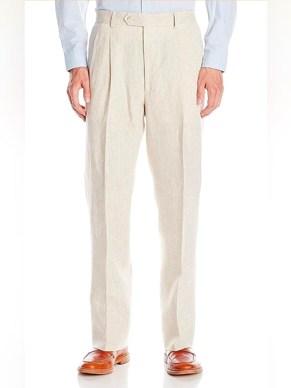 NWT-COCONUT GROVE Men's Regular Fit Delave Linen Double Reverse Pleated Pants.